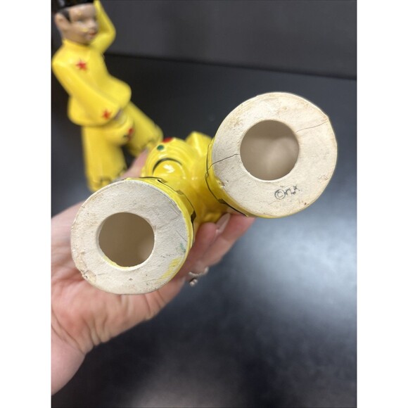 Pair of Antique 1940s Yellow Kreiss & Company Japanese Figurines Man & Woman - Picture 6 of 6